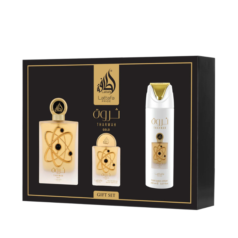 GIFSET THARWAH GOLD - LATTAFA PRIDE | Oriental Floral Eau de Parfum 100ml